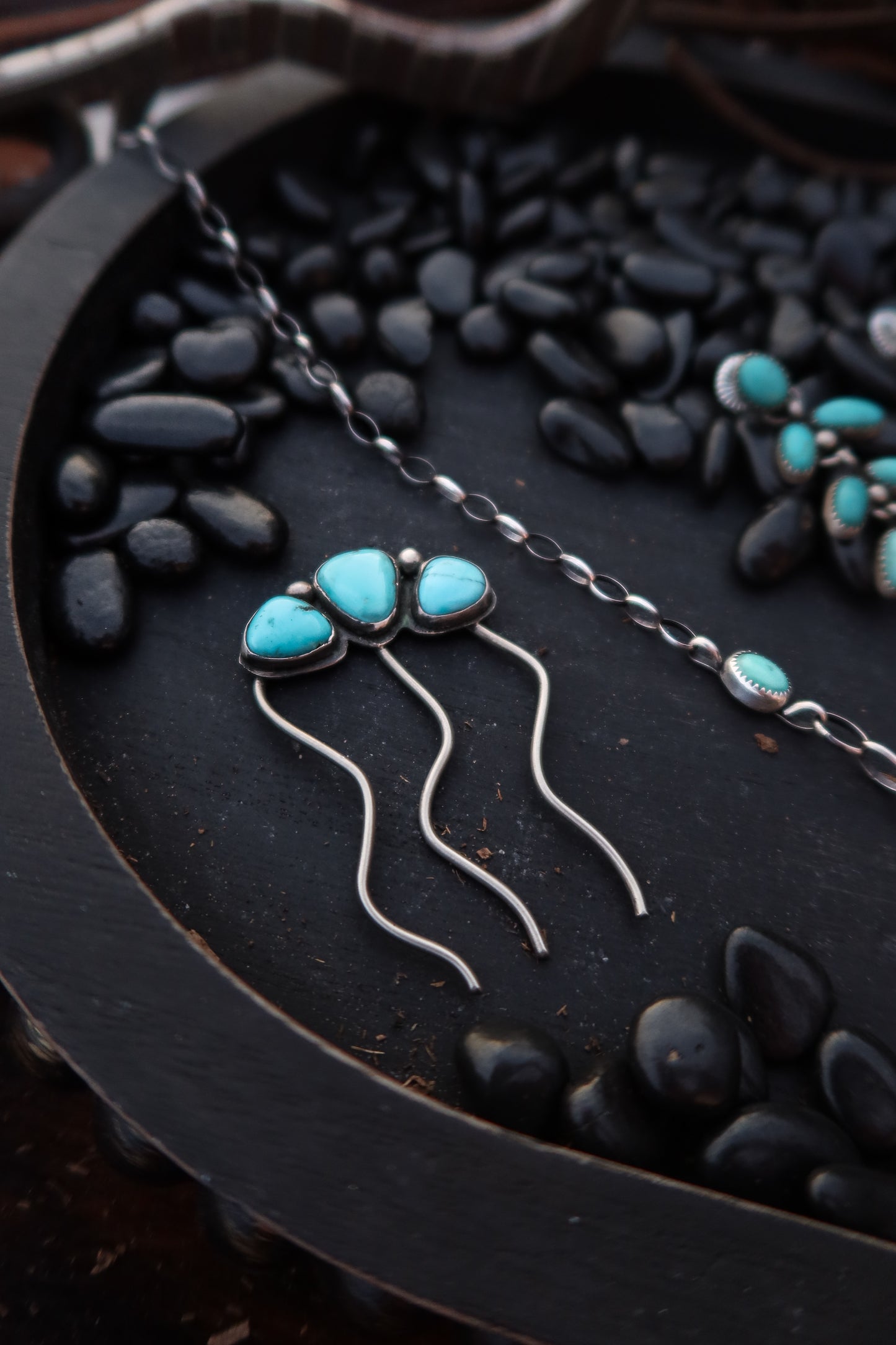 Three Stone Hair Pin